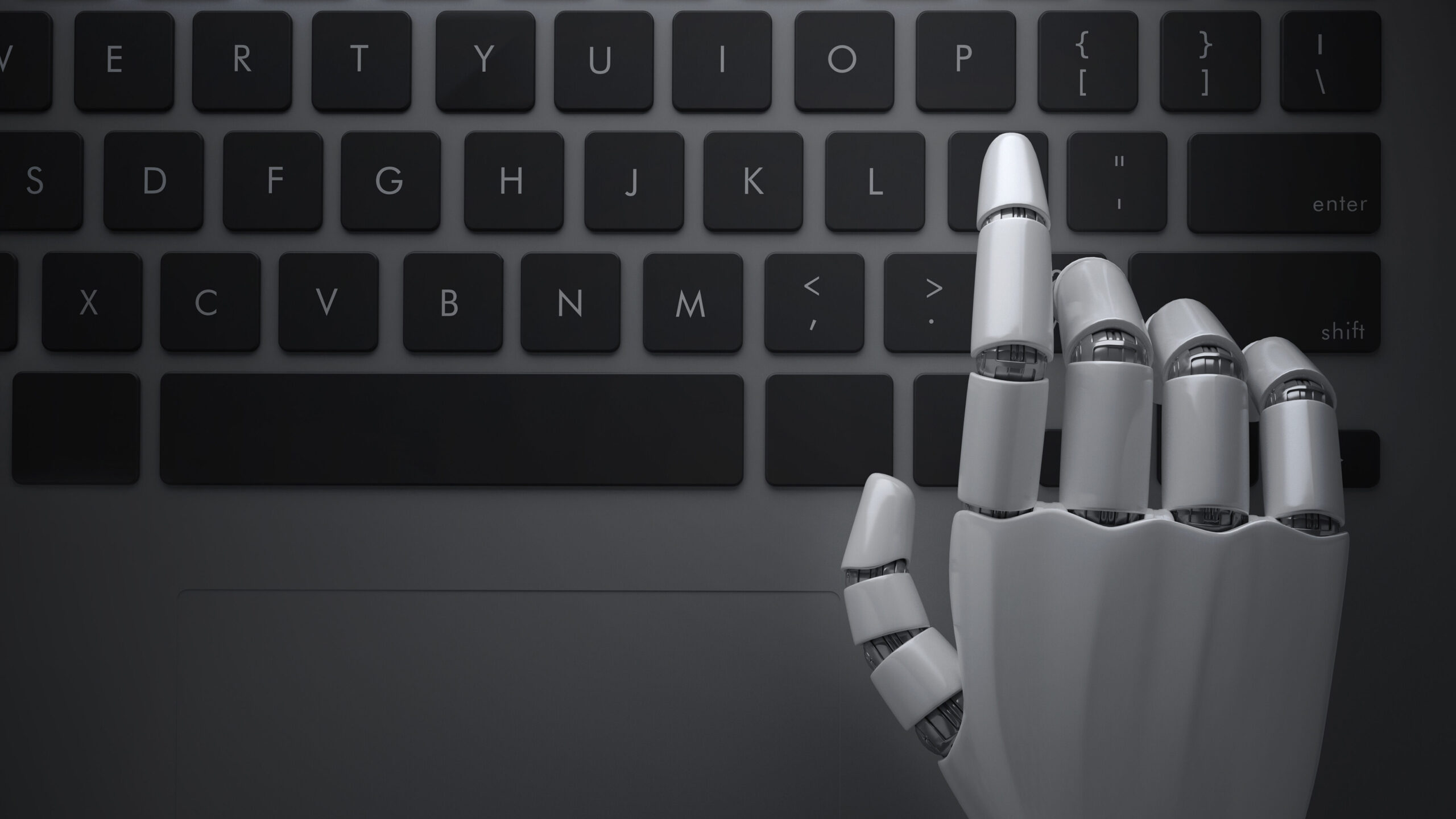 mano robotica ad una tastiera
